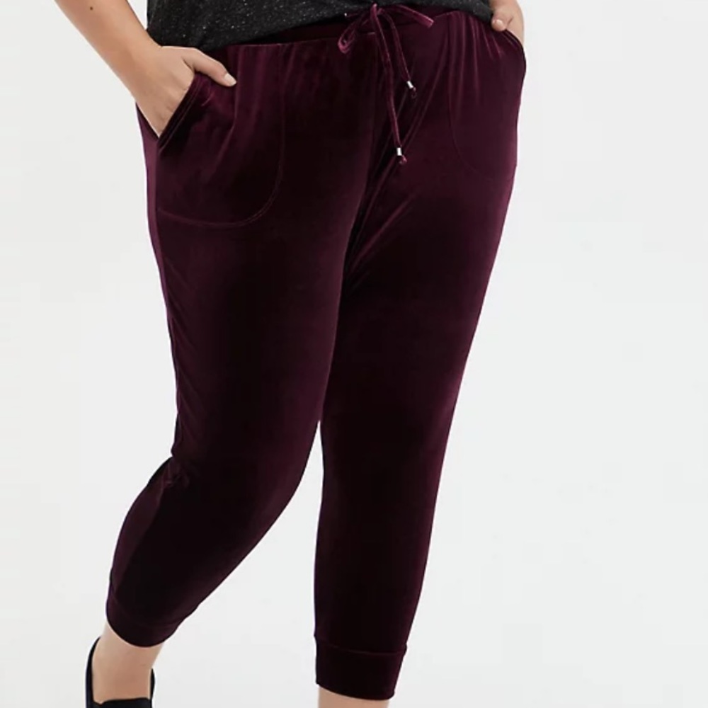 Torrid 5x burgundy purple velour joggers